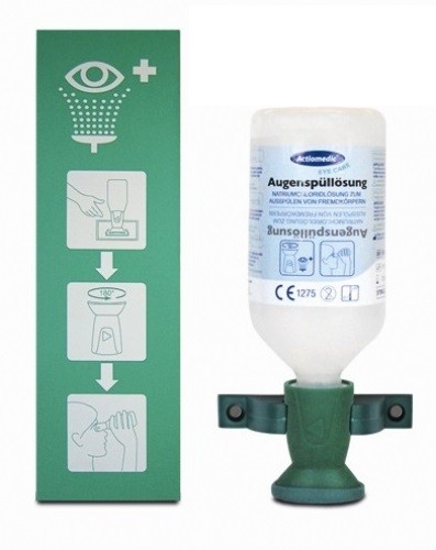 Augenspülstation inkl. Augenspülflasche mit Natriumchloridlösung (0,9%)
