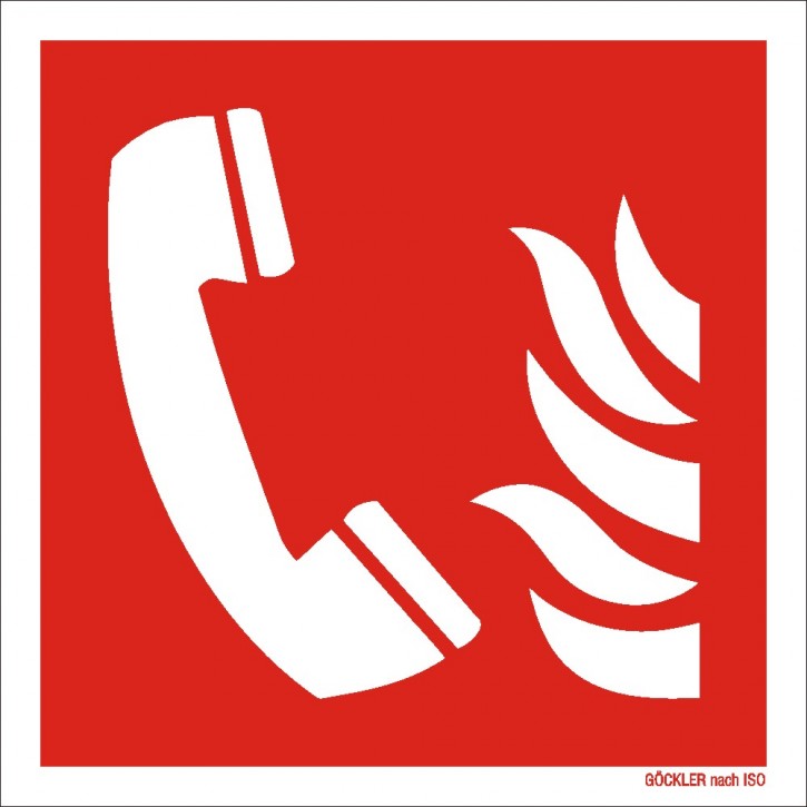 Göckler Brandmeldetelefon-Symbol-SchildISO 7010 F006