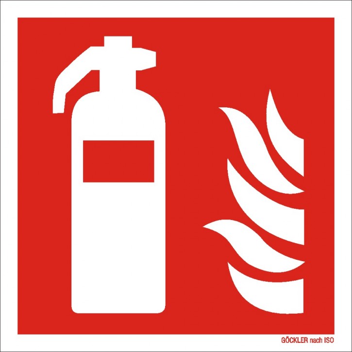 Göckler Feuerlöscher-Symbol-Schild ISO 7010 F001, 100 x 100 mm