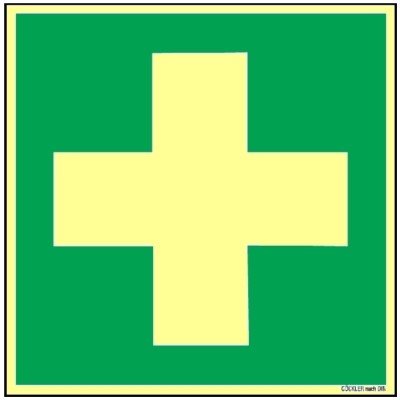 Göckler Erste Hilfe-Symbol-Schild BGV A8 E03, 150 x 150 mm