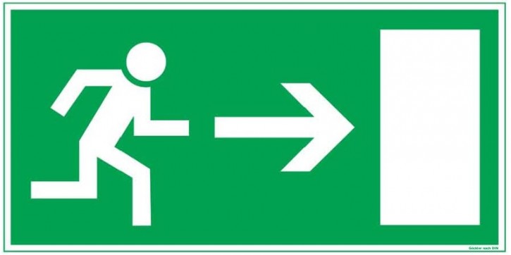 Göckler Pfeil nach rechts-Flucht-Rettungswegzeichen-Symbol-Schild BGV A8 F20