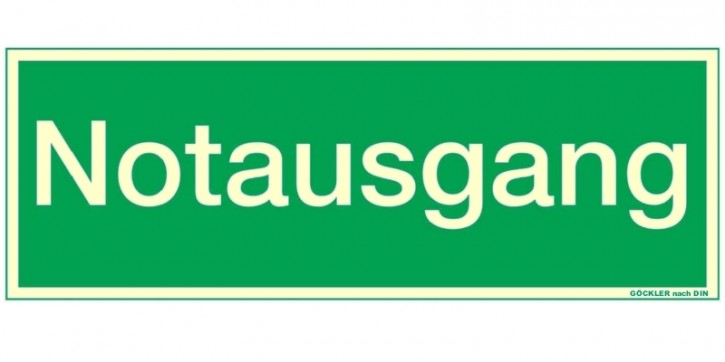 Göckler Textschild Notausgang grün