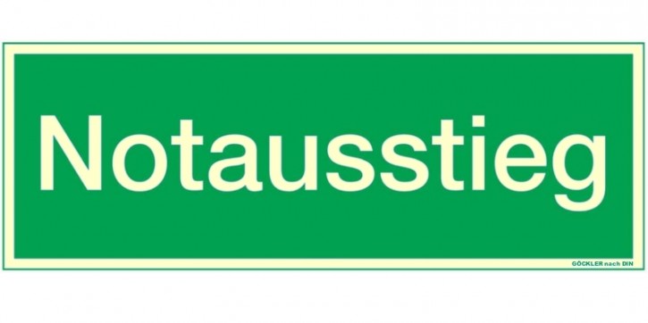 Göckler Textschild Notausstieg grün