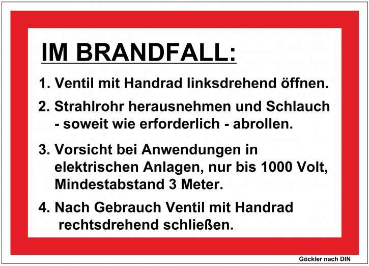 Göckler Anweisung für Wandhydrant für formstabiler