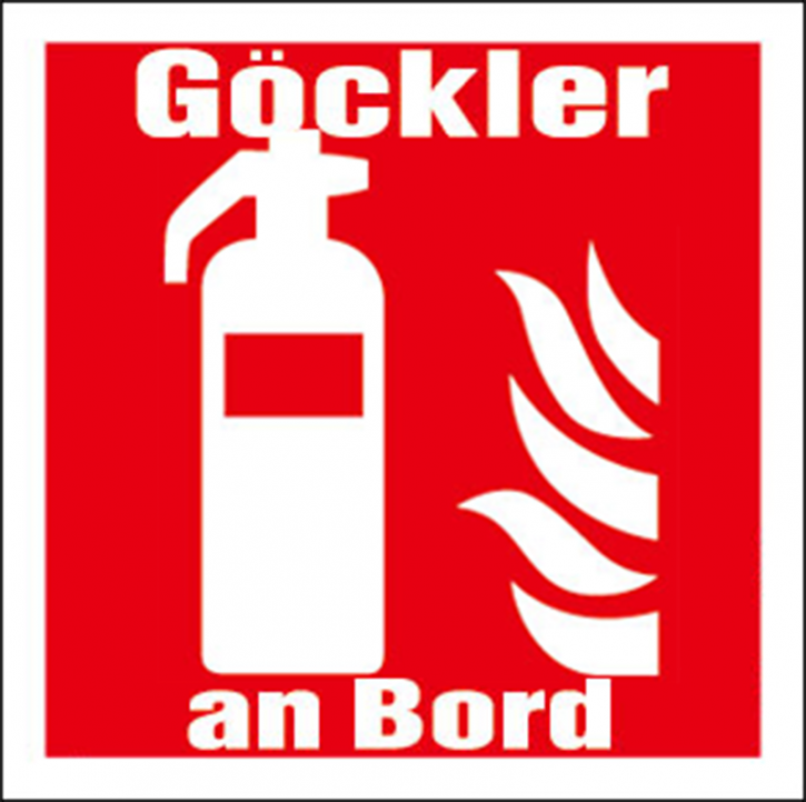 Göckler Hinter-Glas Göckler Auto-Schild Feuerlöscher-Symbol