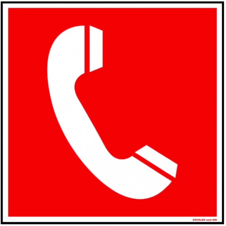 Göckler Brandmeldetelefon-Symbol-Schild BGV A8 F06