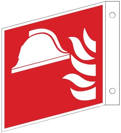 Göckler Fahnenschild mit Mittel und Gerät zur Brandbekämpfung-SchildISO 7010 F004