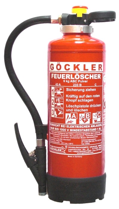 6 kg Göckler ABC-Pulver-Auflade-Feuerlöscher DIN EN 3 GS