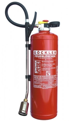 12 kg Göckler Metallbrand-Pulver-Auflade-Feuerlöscher DIN EN 3