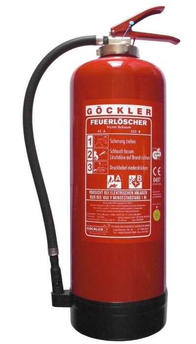 9 L Göckler-Schaum-Auflade-Feuerlöscher DIN EN 3 GS