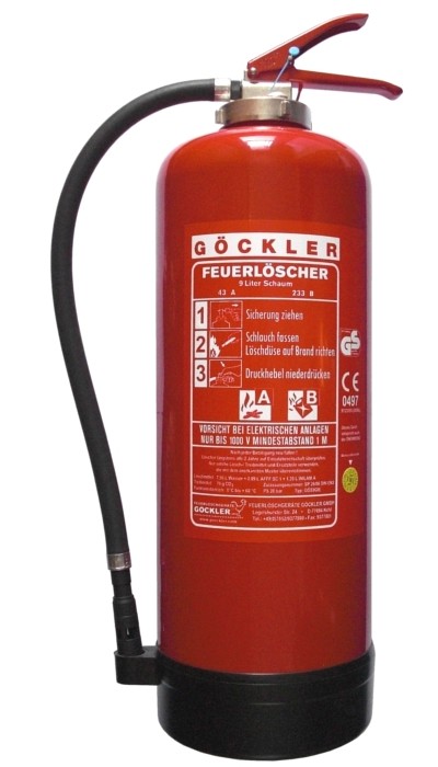 9 L Göckler-Schaum-Auflade-Feuerlöscher DIN EN 3 GS-GÖS9GIE