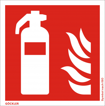 Göckler Feuerlöscher-Symbol-Schild ISO 7010 F001 , 150 x 150 mm