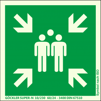Göckler Sammelstelle-Symbol-Schild BGV A8 E11, 200 x 200 mm