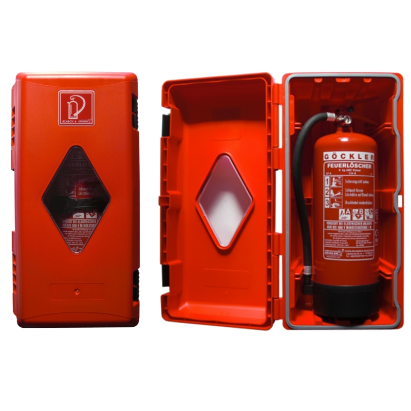 6 kg Göckler Gimbox Feuerlöscherschutzschrank Kunststoff rot-GIMBOX
